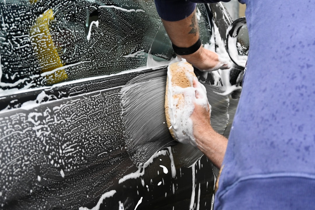 services-03 A series of shots of individual car parts being washed using Auto Lucent car products.